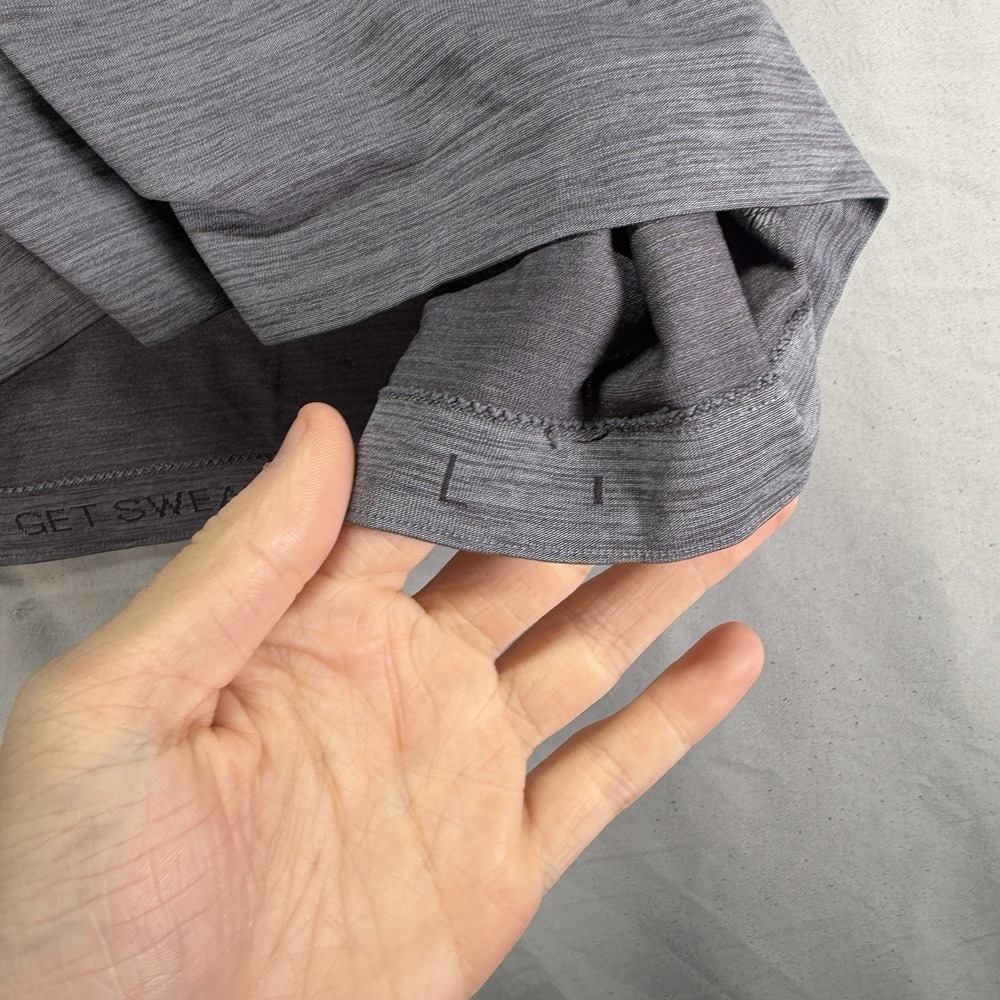 Lululemon Metal Vent Tech Shirt Mens Large Gray Short Sleeve V Neck Work Out - Picture 7 of 10